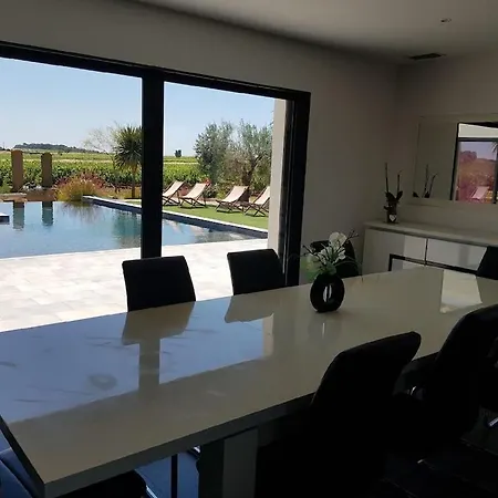 Villa Contemporaine Avec Piscine A Debordement Dans Un Domaine Viticole Servian