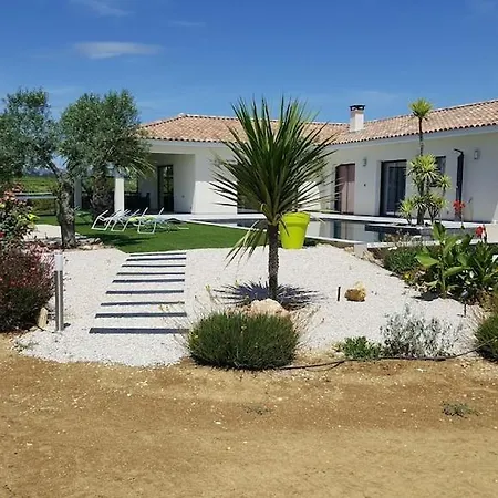 Villa Contemporaine Avec Piscine A Debordement Dans Un Domaine Viticole Servian
